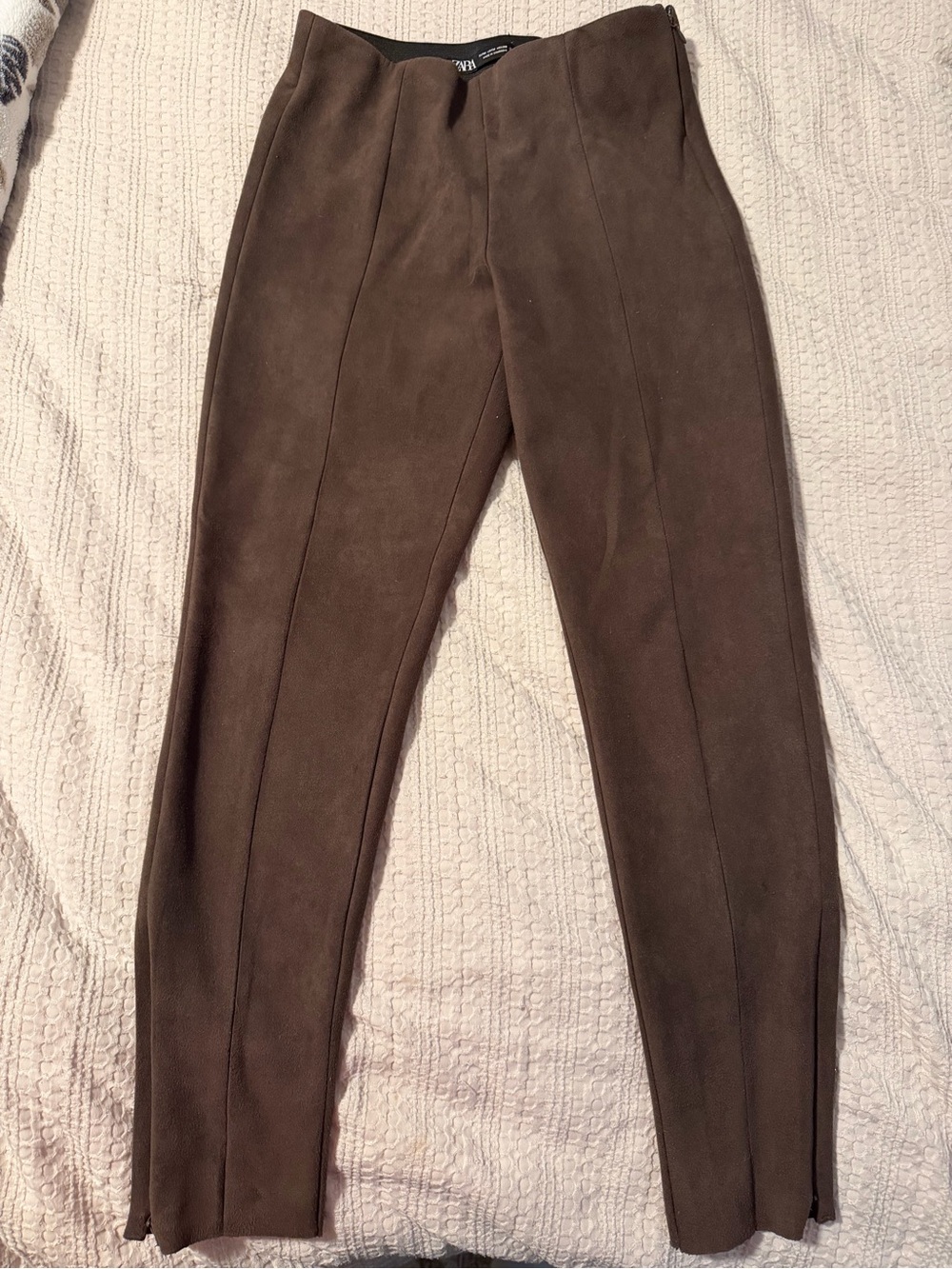 Zara Brown Tailored Ponte Trousers M
